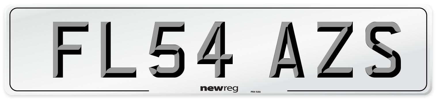 FL54 AZS Number Plate from New Reg